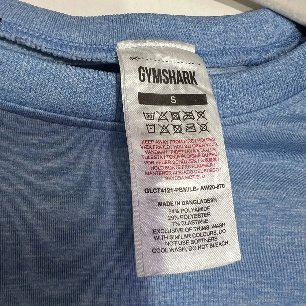 NWT Gymshark Adapt Ombre Seamless Set - Powder Blue Marl/Luna Blue - Size S - Picture 8 of 16